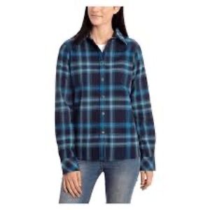NWT Orvis Blue Nova Plaid Fleece-Lined Shirt Jacket/ Shacket